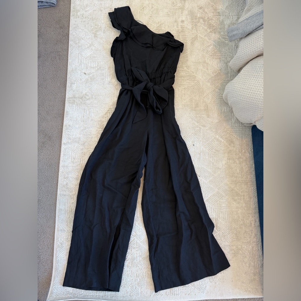 Ulla Johnson Jumpsuit Size 8 Black Demi One Shoulder - Picture 3 of 8